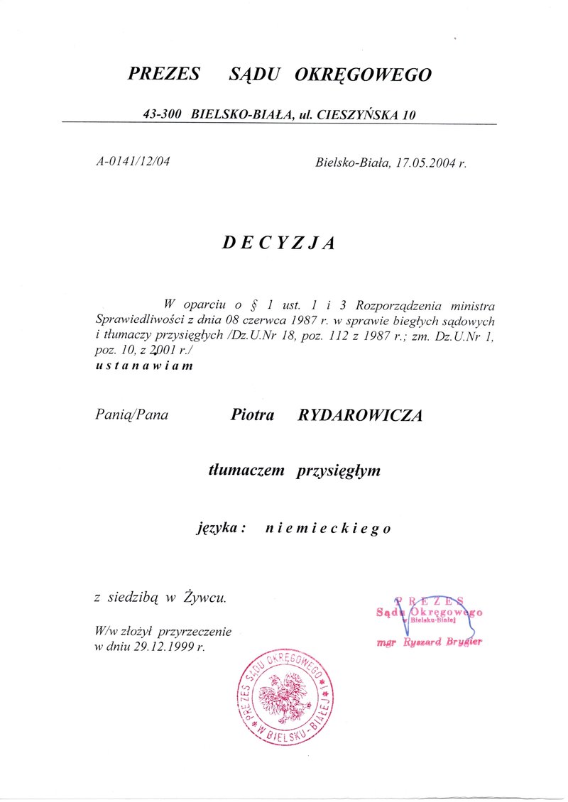 Decyzja 2004